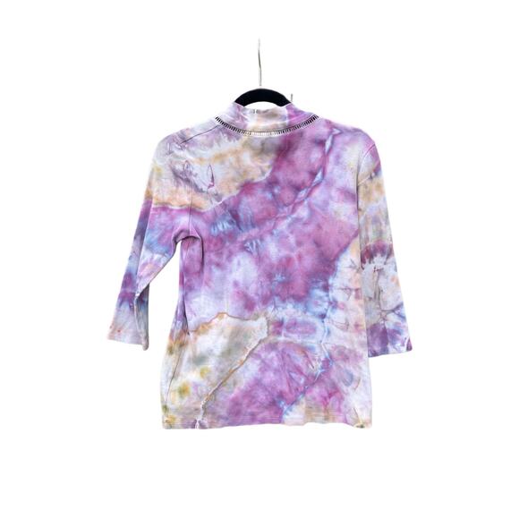 Tie Dye Cardigan | Women’s Shirt | Geode Tie - Ice Dye | Upcycled Fashion - Picture 2 of 2